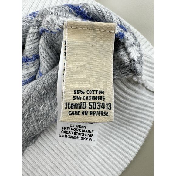LL Bean Women's Fair Isle Cashmere Cotton Blend Sweater M Turtleneck Nordic - Picture 6 of 9